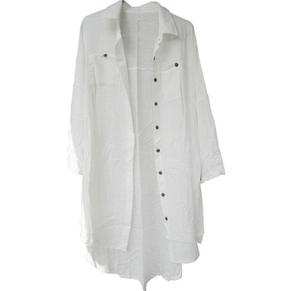 Women's shirt dress with a casual cut and discreet button details Ivyshape