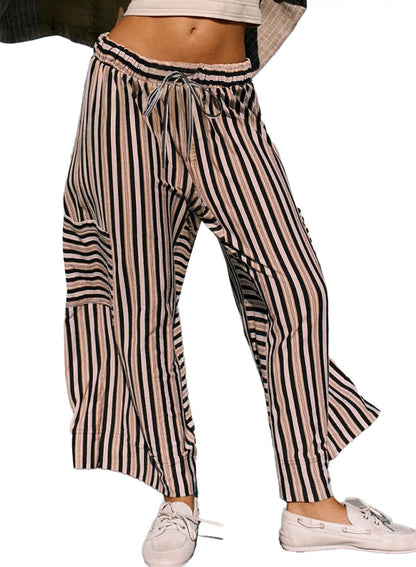 Women's striped wide-leg pants Ivyshape