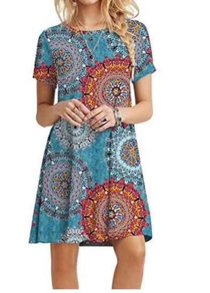 Ladies summer dress with floral pattern Ivyshape
