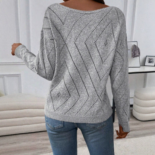 Women's asymmetrical knit sweater with airy fit Ivyshape
