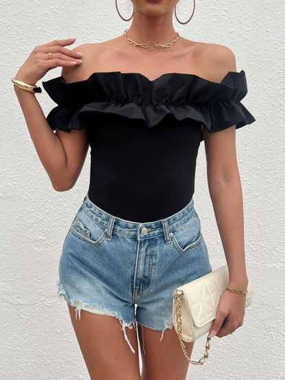 Ladies Off-Shoulder Body with Ruffles Ivyshape