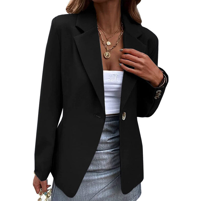 Women's Elegant Blazer Jacket with Textured Design and Practical Pockets Ivyshape