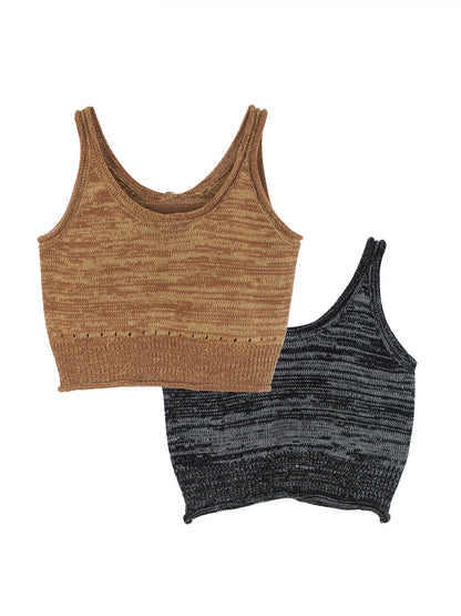 Ladies cropped knitted top with fine textured pattern and wide hem Ivyshape