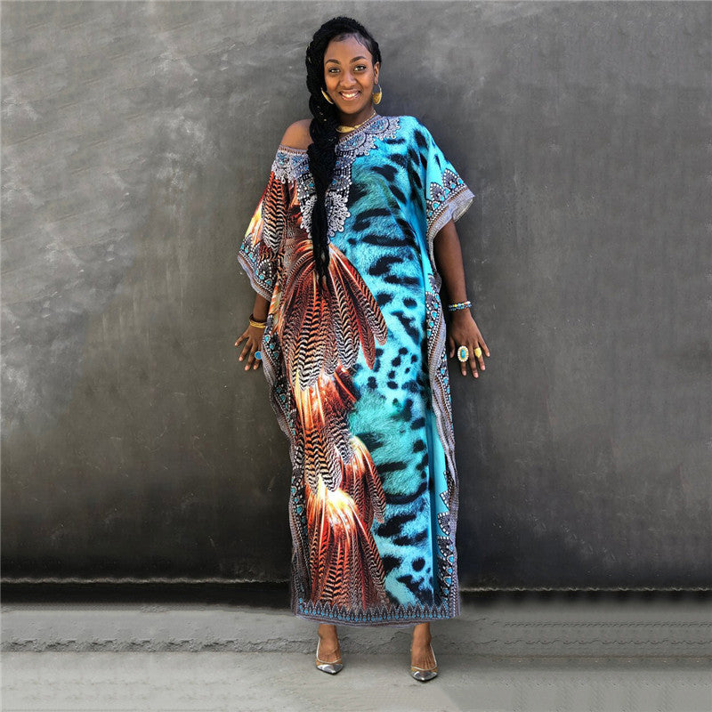 Women's Kaftan Dress with Traditional Pattern and Airy Fit Ivyshape