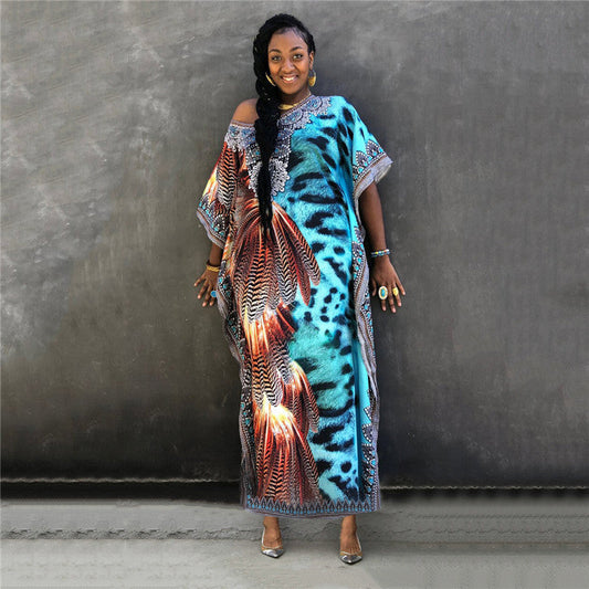 Women's Kaftan Dress with Traditional Pattern and Airy Fit Ivyshape