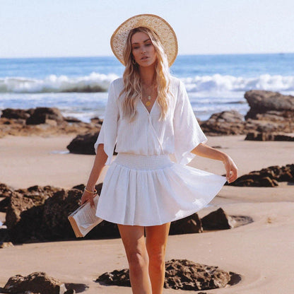 Women's airy beach skirt with elegant wrap design Ivyshape