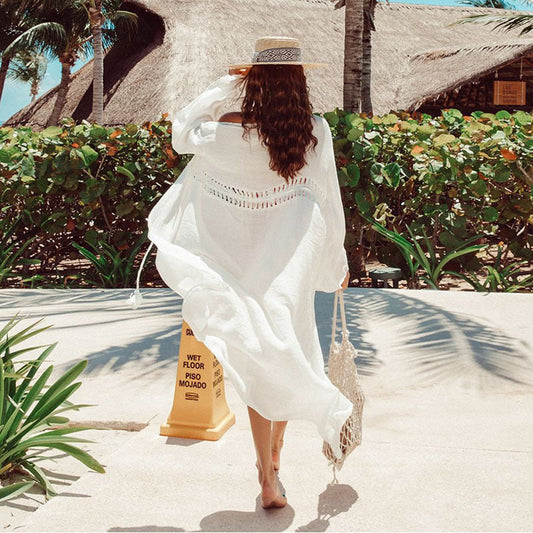 Women's beach cover-up with airy cut details Ivyshape