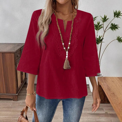 Women's casual blouse with detailed embroidery Ivyshape