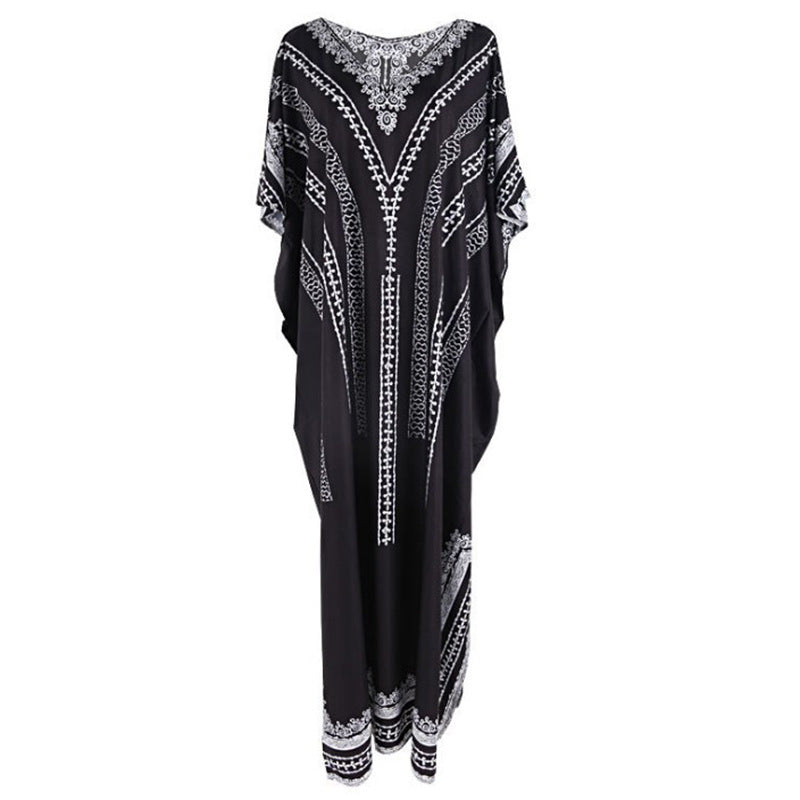 Women elegant Kaftan with artistic graphic design Ivyshape
