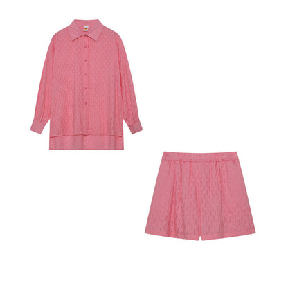 Ladies two-piece set with airy blouse and comfortable shorts Ivyshape