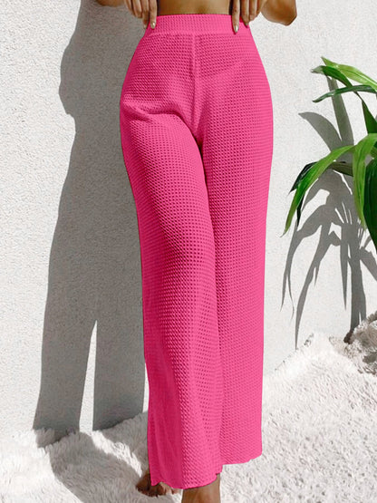 Women's Loose Stretch Overall Pants with Elegant Texture Ivyshape