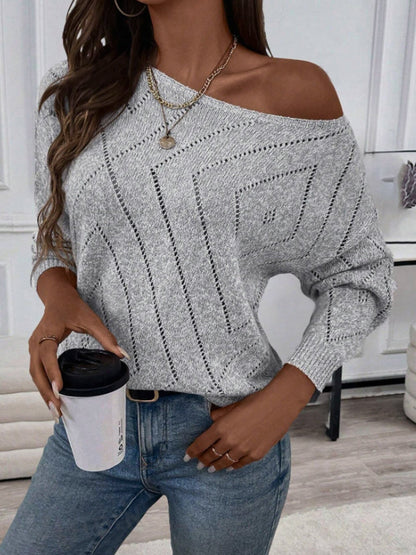 Women's asymmetrical knit sweater with airy fit Ivyshape