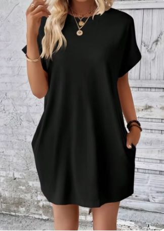 Ladies casual dress with pockets Ivyshape