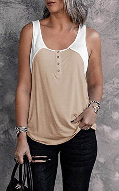 Women's military cut top with button placket Ivyshape