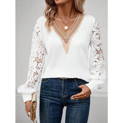 Women's blouse with lace sleeves Ivyshape