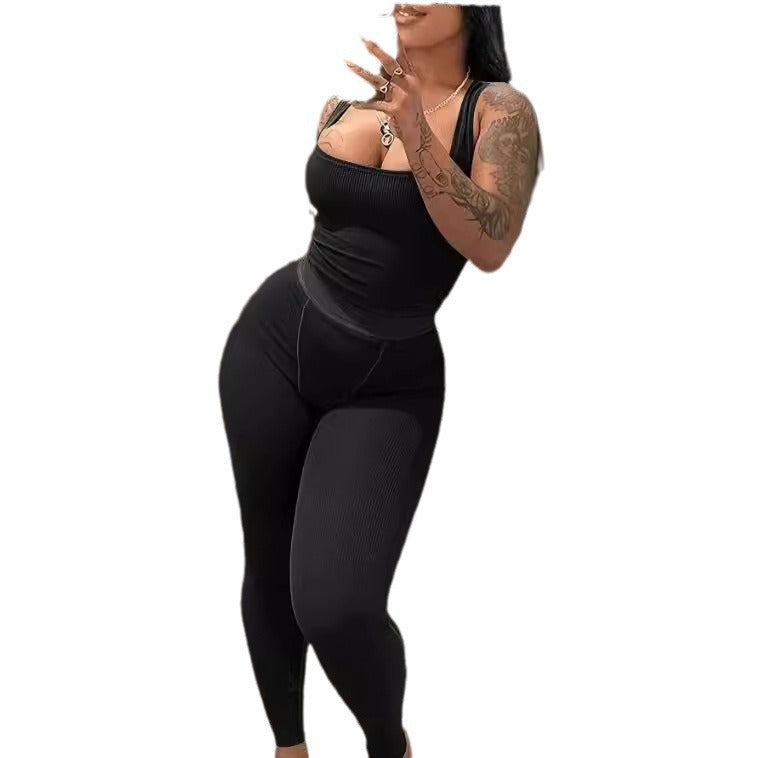 Women Ribbed Knit Activewear Set Ivyshape