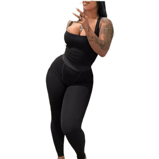 Women Ribbed Knit Activewear Set Ivyshape