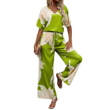 Ladies set with floral design and elastic waistband Ivyshape
