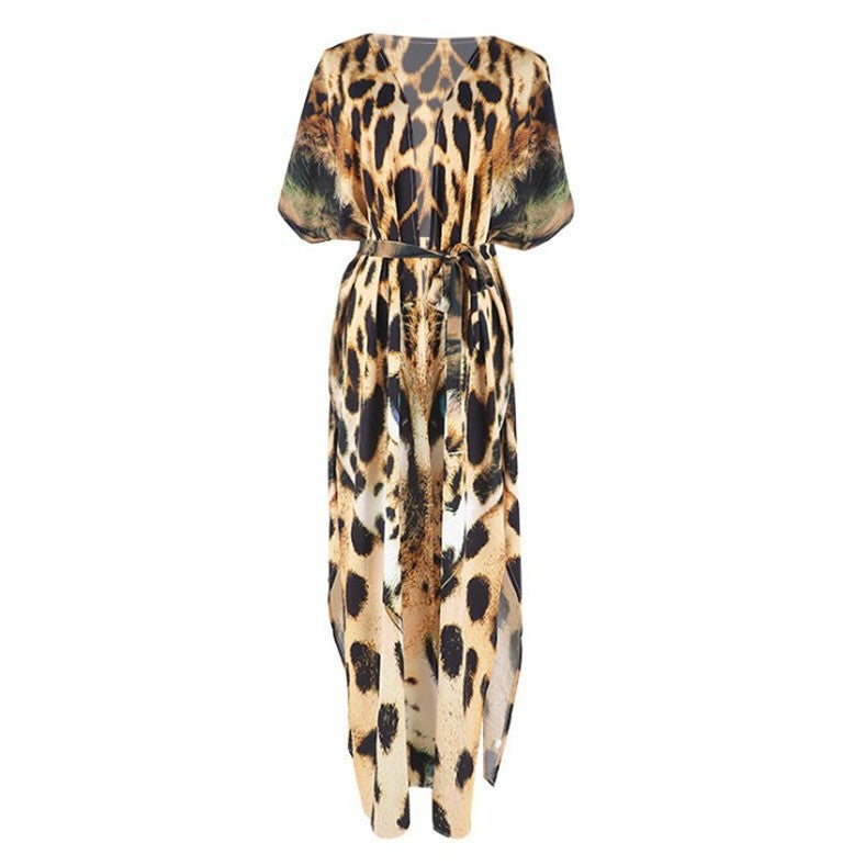 Women's Kaftan Cover-Up with Lively Animal Design Ivyshape