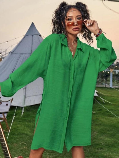 Women casual shirt dress Ivyshape