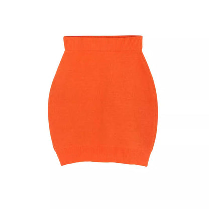 Women's knitted dress with romantic balloon sleeves and trendy pattern Ivyshape