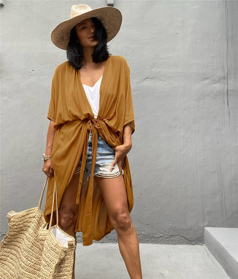 Ladies elegant beach coat Ivyshape