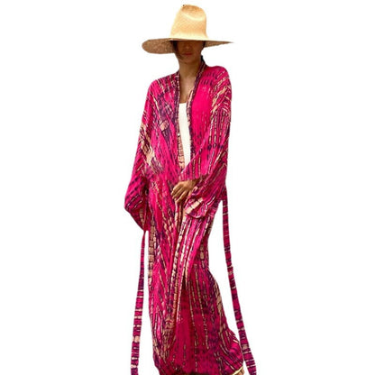 Women's elegant kaftan with playful batik pattern Ivyshape