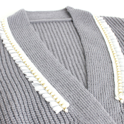 Women's fashionable knitted cardigan with elegant details Ivyshape