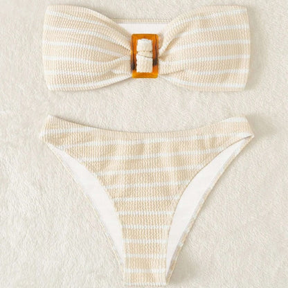 Women's bandeau bikini with trendy strap detail Ivyshape