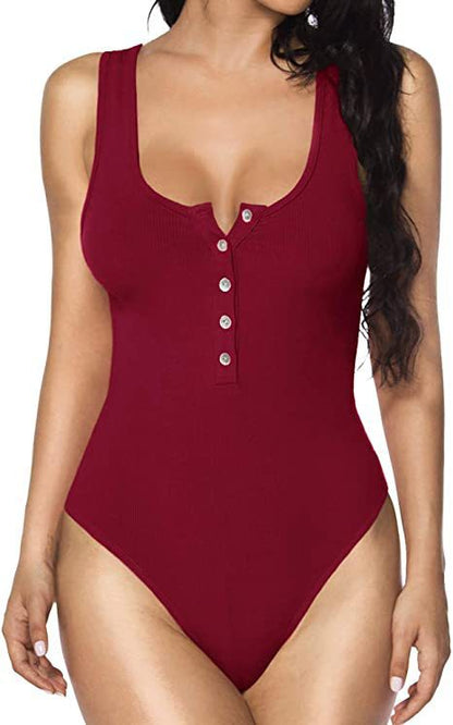 Women's Elegant Swimsuit with Button Details and High Leg Cut Ivyshape
