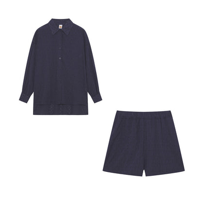 Ladies two-piece set with airy blouse and comfortable shorts Ivyshape