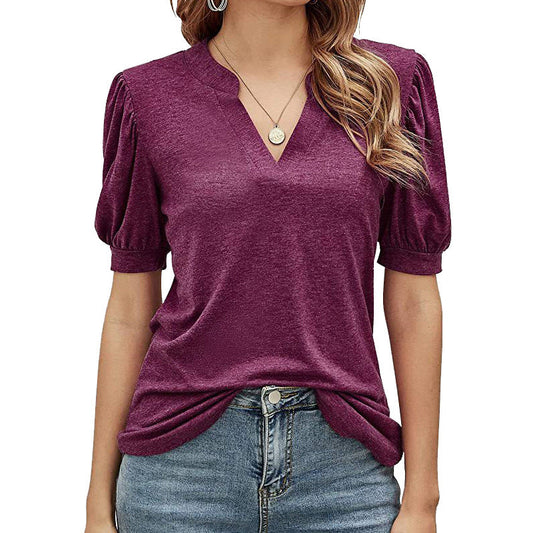 Ladies Casual Puff Sleeve Top Ivyshape