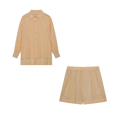 Ladies two-piece set with airy blouse and comfortable shorts Ivyshape