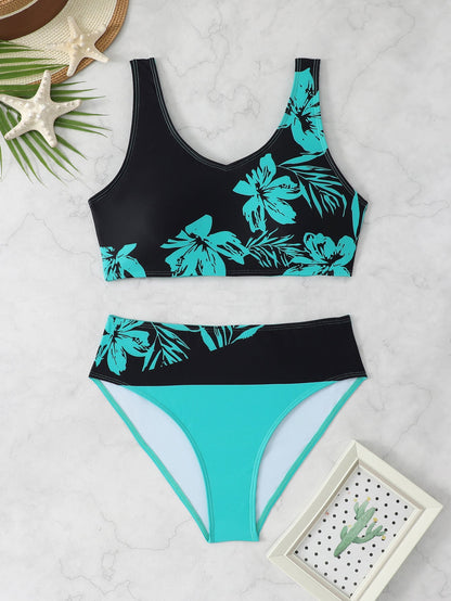 Women's sports bikini with floral design and high waist Ivyshape