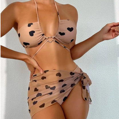Women's triangle bikini with removable wrap skirt Ivyshape