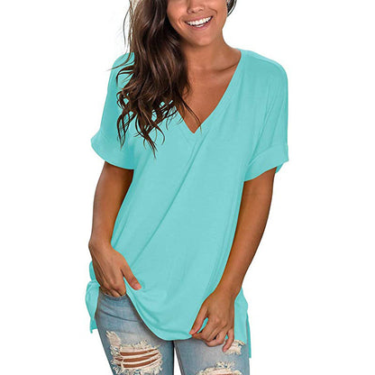 Ladies Casual V-Neck T-Shirt Ivyshape