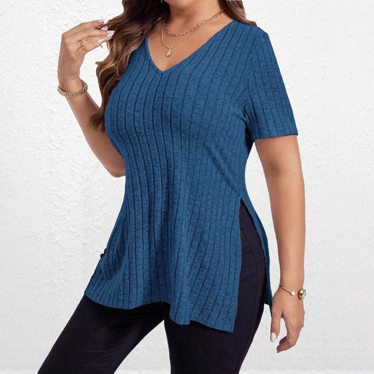 Ladies Structured V-Neck Tunic Top Ivyshape