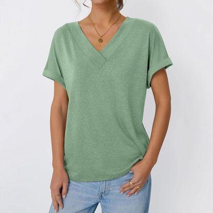 Women's Relaxed Fit V-Neck T-Shirt Ivyshape