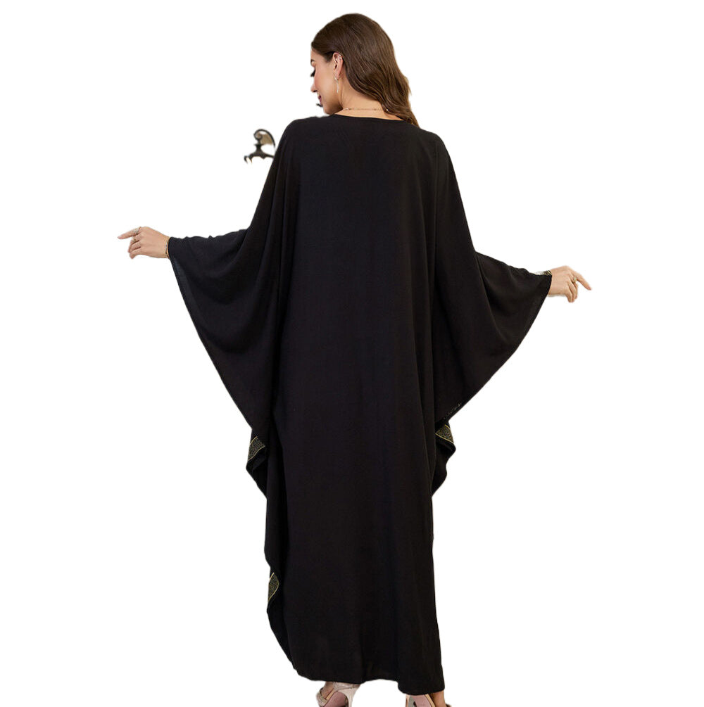 Women's Elegant Kaftan with Intricate Elephant Embroidery and Wide-Swinging Sleeves Ivyshape