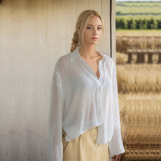 Women's casual oversized blouse made of breathable fabric Ivyshape