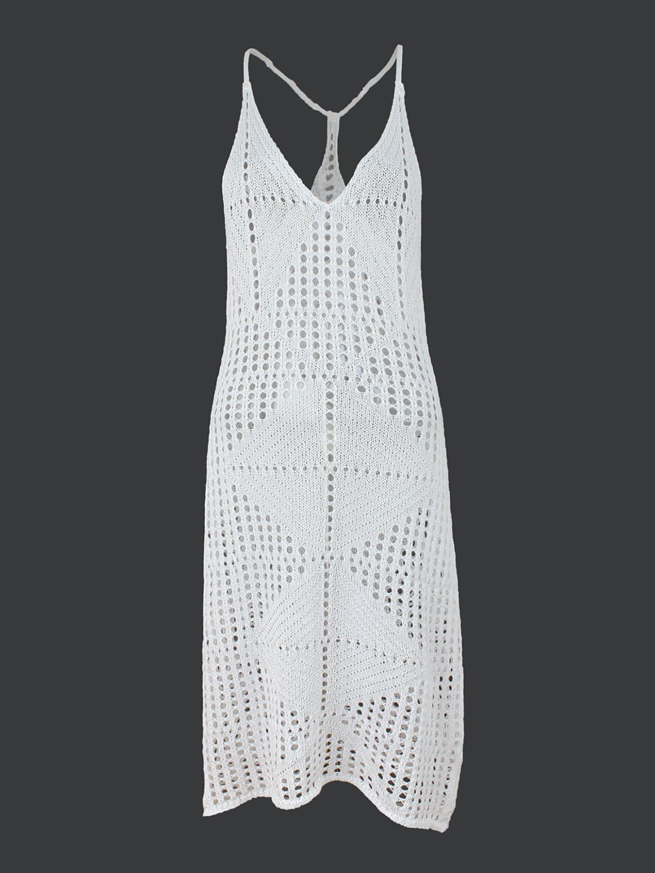 Ladies Crochet Beach Dress with Intricate Hole Pattern Ivyshape