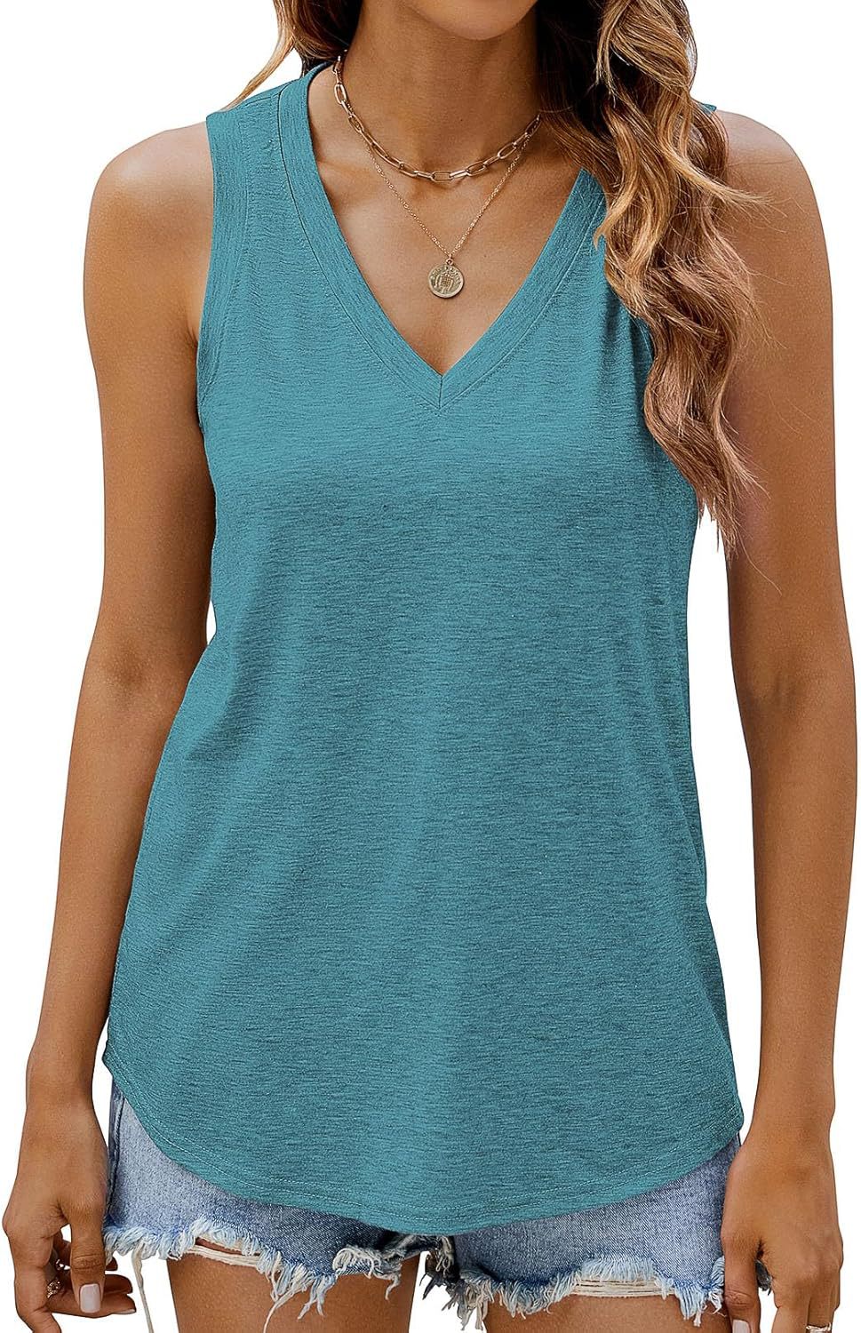Women V-neck Sleeveless Top Ivyshape