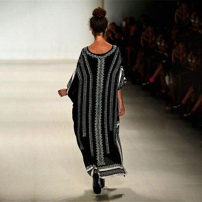 Women elegant Kaftan with artistic graphic design Ivyshape