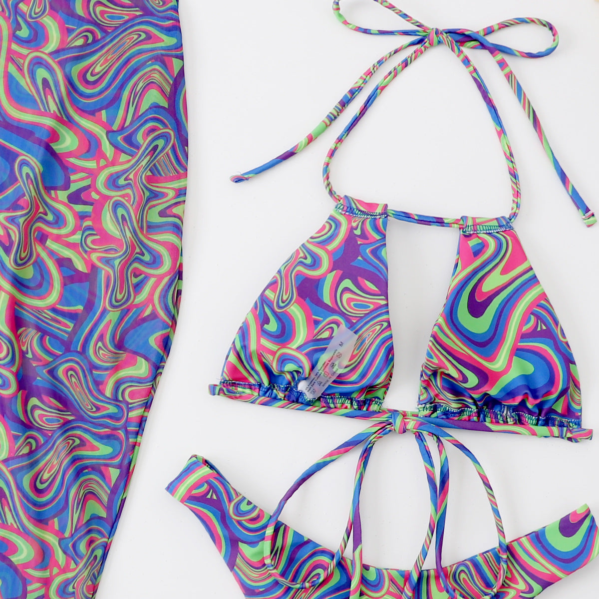 Women's Colorful Bikini Set and Wrap Skirt Ivyshape