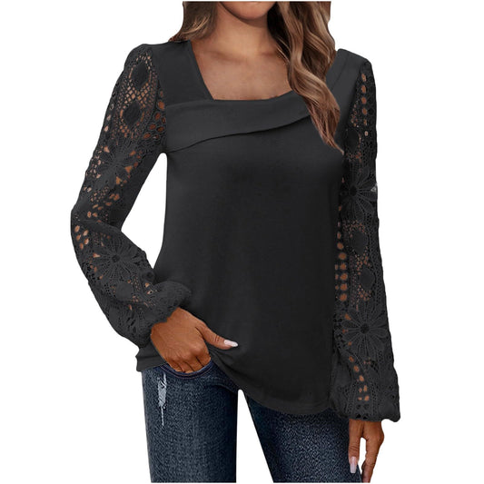 Ladies Lace Sleeve Blouse Ivyshape