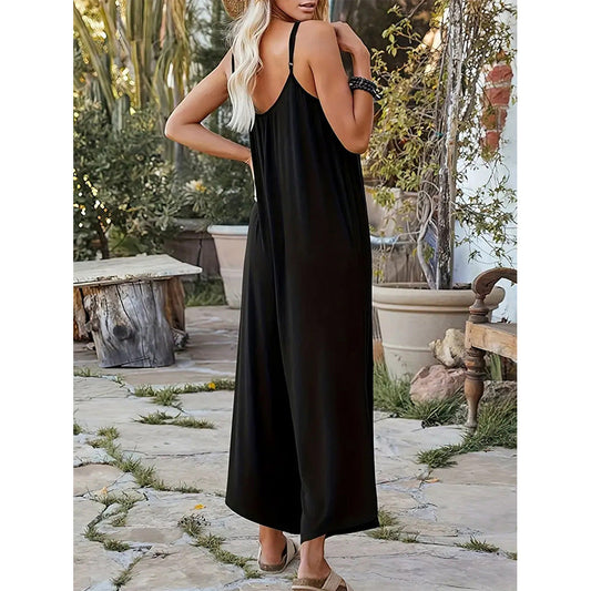 Women's jumpsuit with modern heart design and wide cut Ivyshape