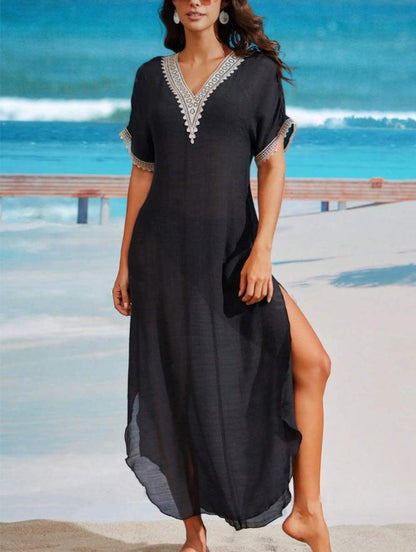 Women’s beach dress with elegant crochet decoration Ivyshape