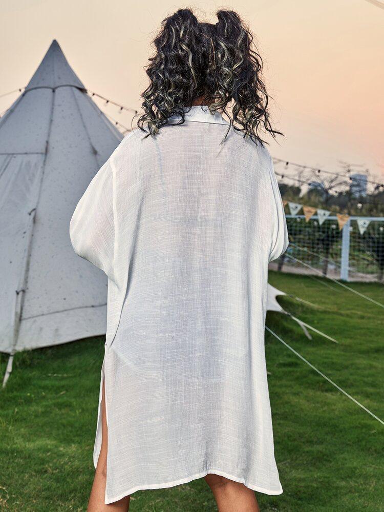 Women casual shirt dress Ivyshape