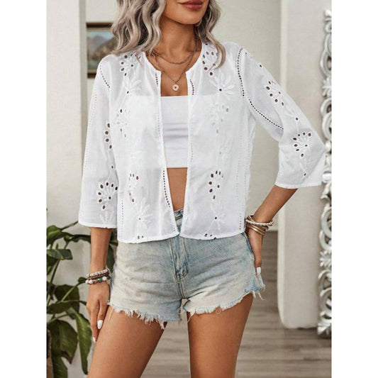 Ladies airy blouse with eyelet embroidery Ivyshape