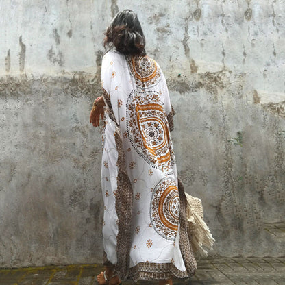 Women's Maxi Kaftan with intricate mandala pattern and elegant accents Ivyshape